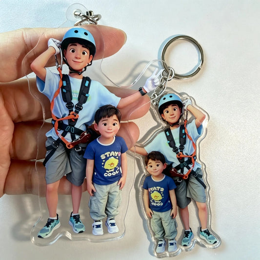 Custom Acrylic Keychains, 3D Cartoon-Style，Custom Photo Keychain