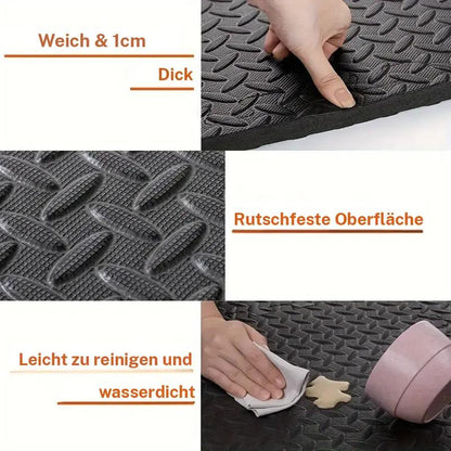 12 Stück Schaumstoff-Bodenmatten zum Verlegen, wasserdichte und rutschfeste Bodenmatten, weiche und bequeme Bodenmatten, leicht zu reinigende Bodenmatten für Zuhause, Fitnessstudio, Schlafzimmer, Wohnzimmer