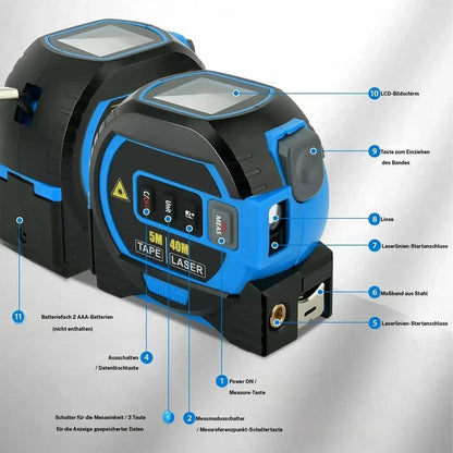 3 in 1 digitaler Laser-Entfernungsmesser, tragbarer Laser-Entfernungsmesser, professionelles Messwerkzeug für Zuhause und Büro