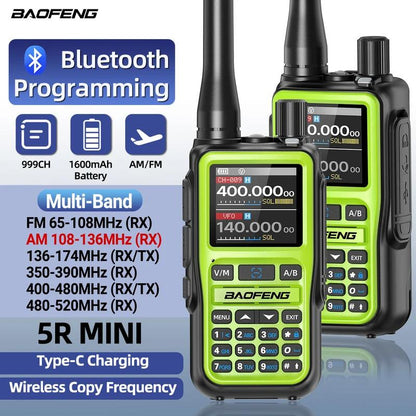 UV-5R Multiband-Mini-Walkie-Talkie, Bluetooth-Programmierung, drahtlose Frequenzkopie, 999 Kanäle, Typ-C, Zwei-Wege-Funkgerät mit großer Reichweite