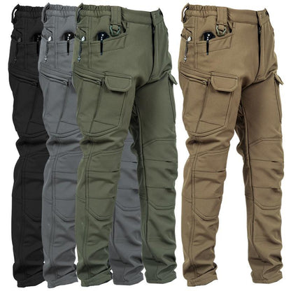 Men's Multifunctional Tactical Hiking Pants Durable Non-Stretch with Zipper Pockets