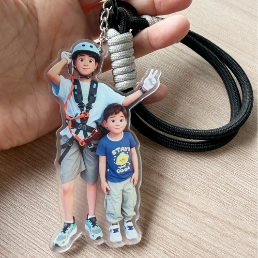 Custom Acrylic Keychains, 3D Cartoon-Style，Custom Photo Keychain
