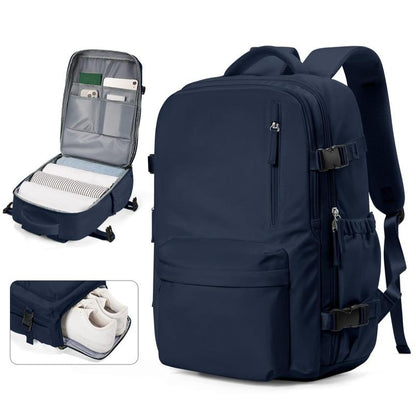 Unisex Große Reise-Rucksack, Leichter Bequemer Rucksack mit Reißverschluss und Unabhängigem Schuhfach, Robuster Laptop-Rucksack für Geschäftsreisen & Reisen