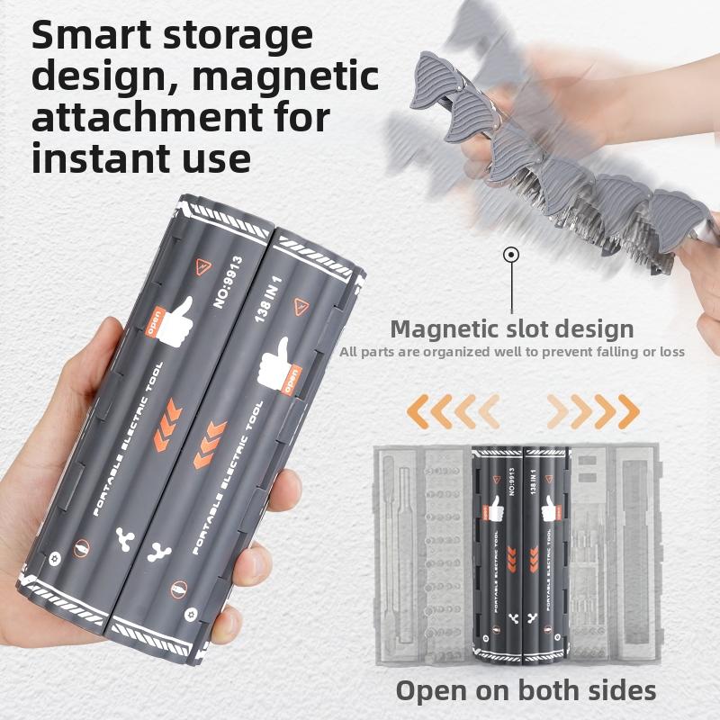 AIK - 138 in 1 Präzisionsschraubendreher-Set, 1 multifunktionales elektrisches Schraubendreher-Set, professionelles elektronisches Zubehör für PC, Xbox, Telefon, Computer
