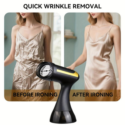 1500W tragbarer Kleidungsdampfer, 230V, europäischer Stecker, Kunststoff, Faltenentfernung für Kleidung, kompaktes Design für den Heim- und Reisegebrauch, Faltenentfernung |   schlankes Bügeleisen |   strapazierfähigem Kunststoffkörper