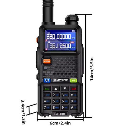 UV5RH 10W Zwei-Wege-Funkgerät, 6 Frequenzbänder, USB-Transceiver, Reichweite 5 km