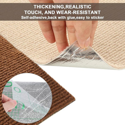 24 Stück Klebe- und Stick-Teppichfliesen, selbstklebend 12x12 Zoll, einfache Installation für Küche, Wohnzimmer, Keller