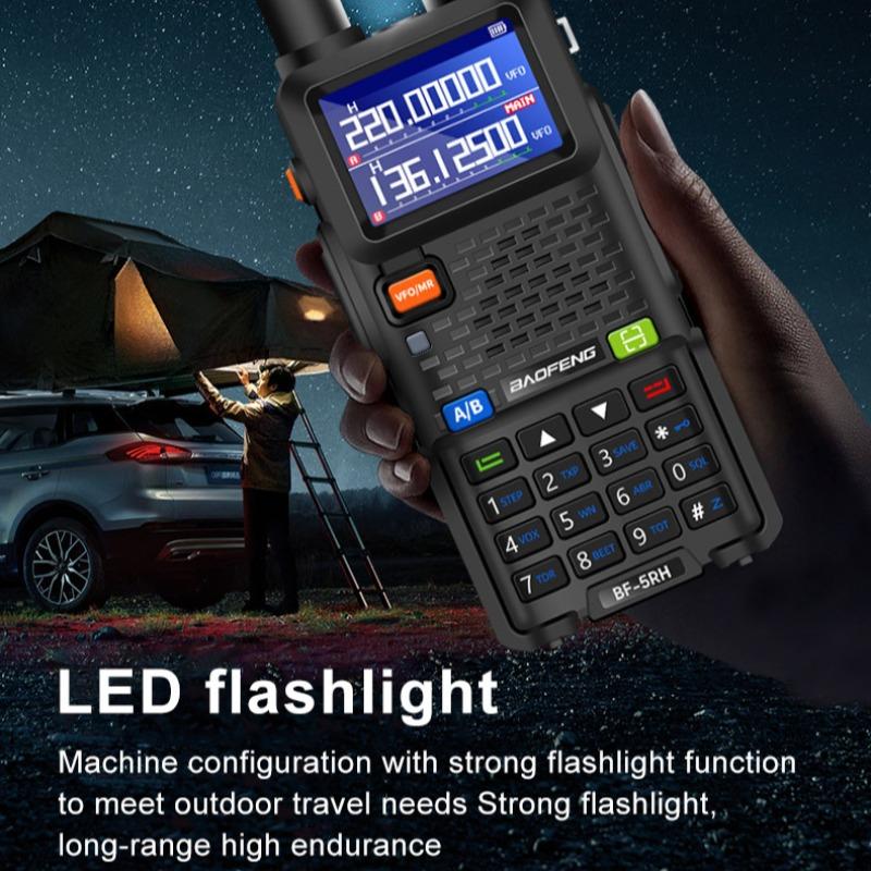 UV5RH 10W Zwei-Wege-Funkgerät, 6 Frequenzbänder, USB-Transceiver, Reichweite 5 km