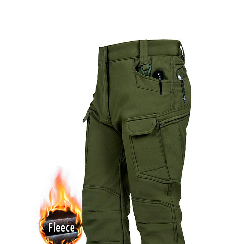Men's Multifunctional Tactical Hiking Pants Durable Non-Stretch with Zipper Pockets