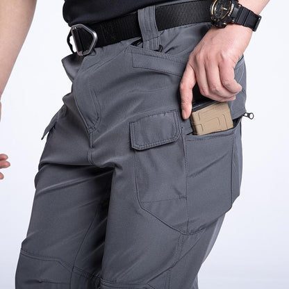 Men's Multifunctional Tactical Hiking Pants Durable Non-Stretch with Zipper Pockets