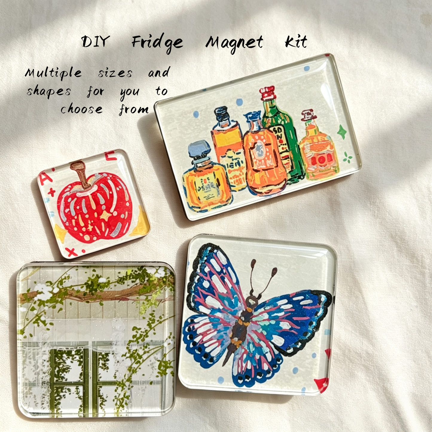 DIY Acrylic Fridge Magnets Kit(set of 10), Custom Photo Magnet Making Set, Cute Kawaii Refrigerator Magnets for Gifts & Crafts,Pokémon TCG Card