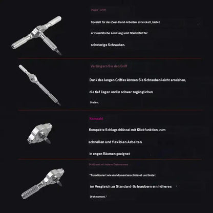 66/40-in-1 Magnetic Screwdriver Set, Detachable Ratchet T-Handle, for Furniture & Home Repair