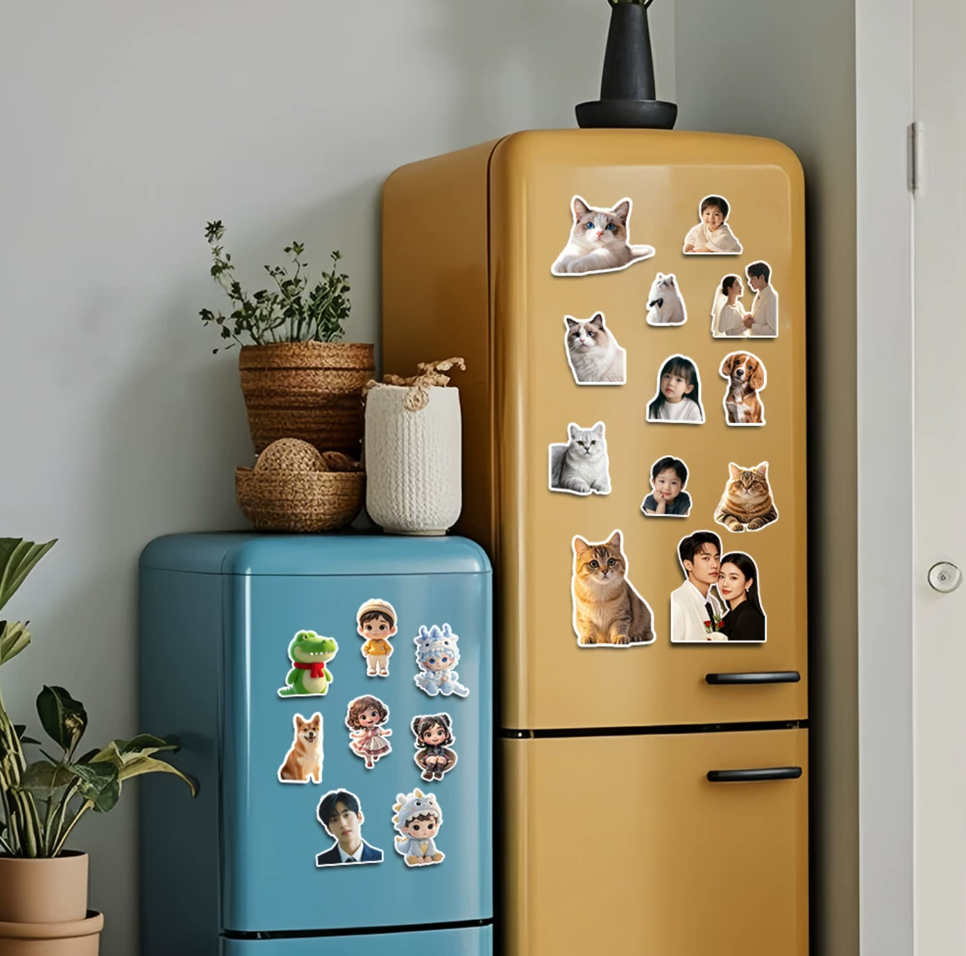 Personalized Photo Magnet, Friendship Gift, Custom Acrylic Portrait Keepsake,Birthday Gifts, Wedding Magnet,Family Photo Fridge Magnets