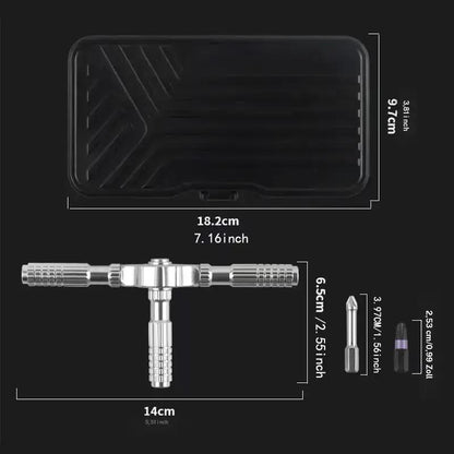 66/40-in-1 Magnetic Screwdriver Set, Detachable Ratchet T-Handle, for Furniture & Home Repair