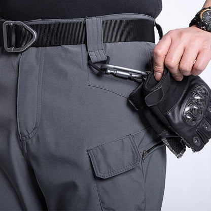Men's Multifunctional Tactical Hiking Pants Durable Non-Stretch with Zipper Pockets