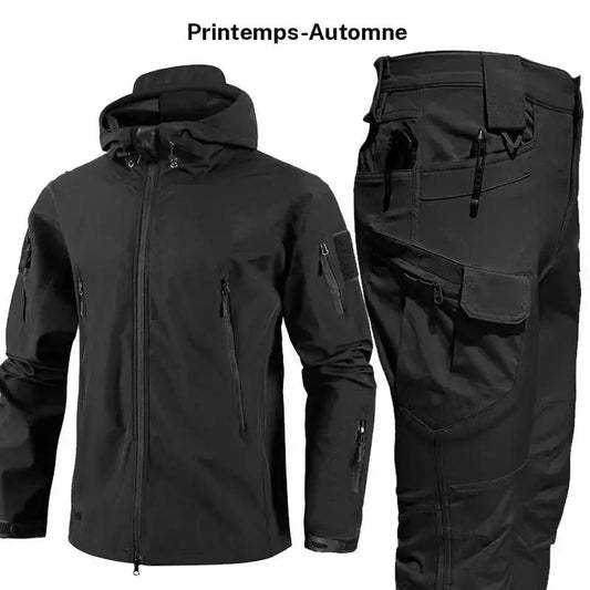 Herren Camouflage & Einfarbiges Set | Frühling Herbst, Dünn, Winddicht, Reißfest