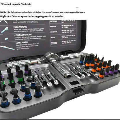 66/40-in-1 Magnetic Screwdriver Set, Detachable Ratchet T-Handle, for Furniture & Home Repair