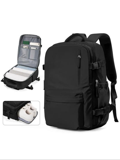 Unisex Große Reise-Rucksack, Leichter Bequemer Rucksack mit Reißverschluss und Unabhängigem Schuhfach, Robuster Laptop-Rucksack für Geschäftsreisen & Reisen