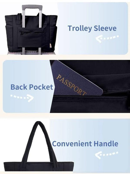 Wasserdichte Tasche, Leichte Zipper Große Weiche Nylon Handtasche, Multi-Taschen Umhängetasche für Schule, Arbeit, Reisen