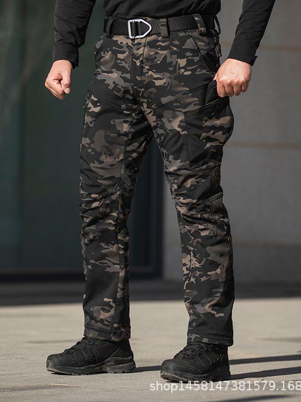 AIK Fleece-Lined Waterproof Cargo Pants for Fall & Winter Outdoor Hiking