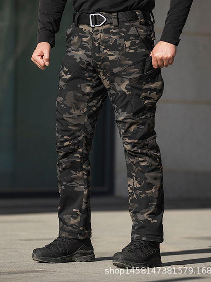 AIK Fleece-Lined Waterproof Cargo Pants for Fall & Winter Outdoor Hiking