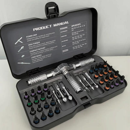 66/40-in-1 Magnetic Screwdriver Set, Detachable Ratchet T-Handle, for Furniture & Home Repair