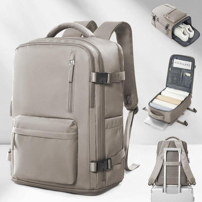 Unisex Große Reise-Rucksack, Leichter Bequemer Rucksack mit Reißverschluss und Unabhängigem Schuhfach, Robuster Laptop-Rucksack für Geschäftsreisen & Reisen