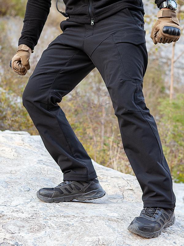 AIK Fleece-Lined Waterproof Cargo Pants for Fall & Winter Outdoor Hiking